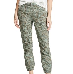 Sundry Python Zip Joggers Pants Snakeskin Print